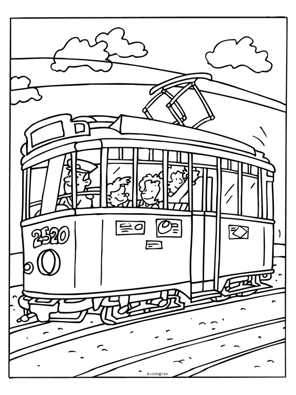 Free printable Tram coloring page #145592 from Transportation collection