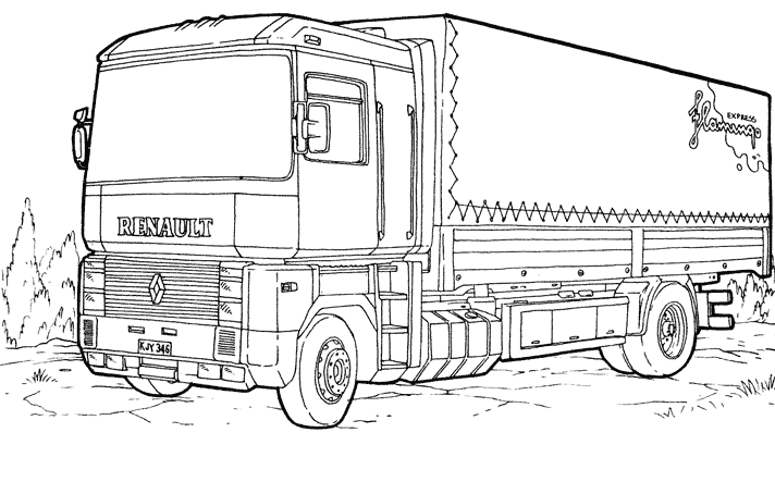 Coloring page: Truck (Transportation) #135529 - Free Printable Coloring Pages