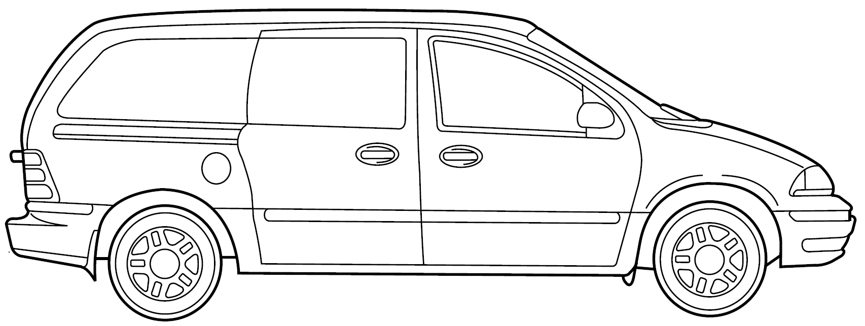 Drawings Van (Transportation) – Printable coloring pages