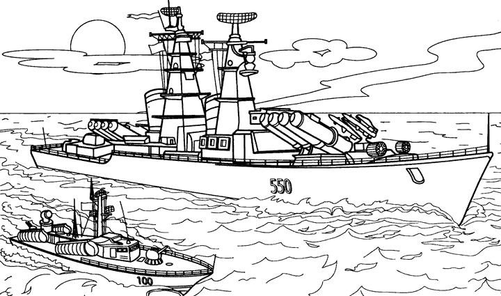 Coloring page: Warship (Transportation) #138457 - Free Printable Coloring Pages
