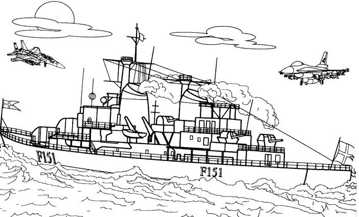 Coloring page: Warship (Transportation) #138470 - Free Printable Coloring Pages
