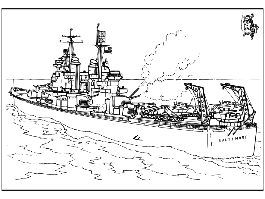 Coloring page: Warship (Transportation) #138515 - Free Printable Coloring Pages