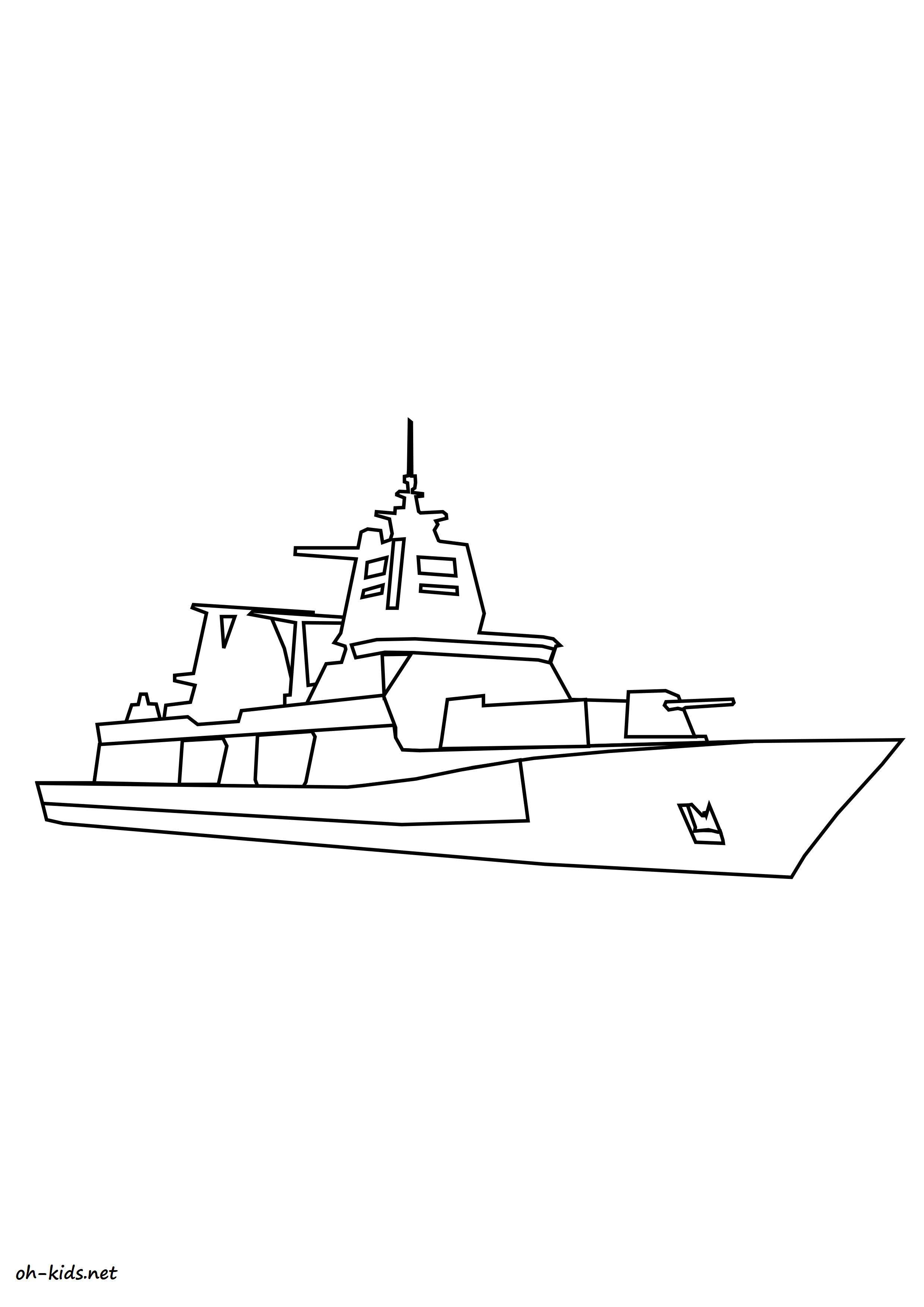 Drawing Warship #138643 (Transportation) – Printable coloring pages