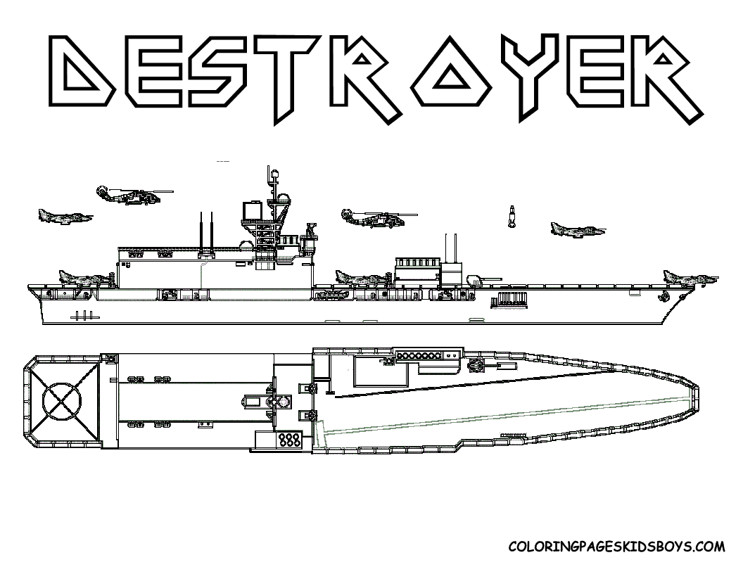 Coloring page: Warship (Transportation) #138655 - Free Printable Coloring Pages