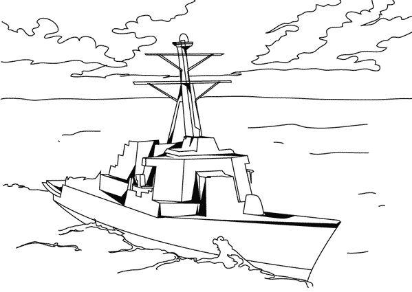 Coloring page: Warship (Transportation) #138741 - Free Printable Coloring Pages