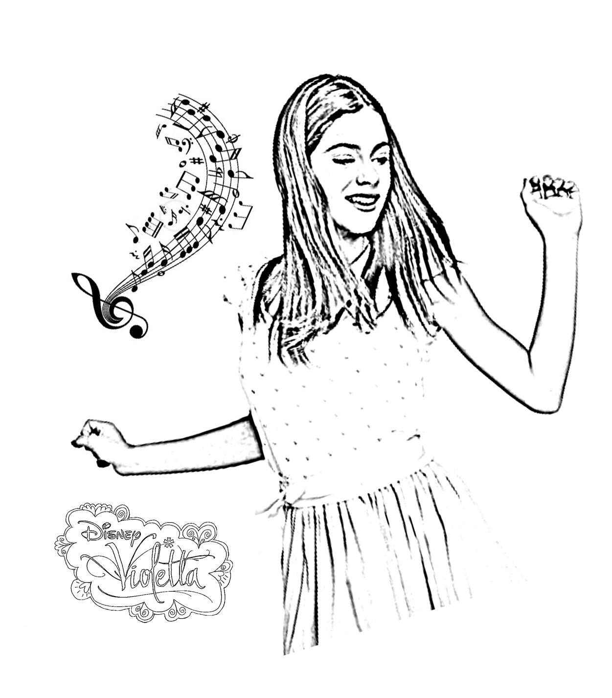 Coloring page: Violetta (TV Shows) #170446 - Free Printable Coloring Pages