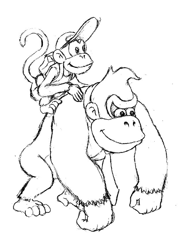 Drawings Donkey Kong (Video Games) Printable coloring pages