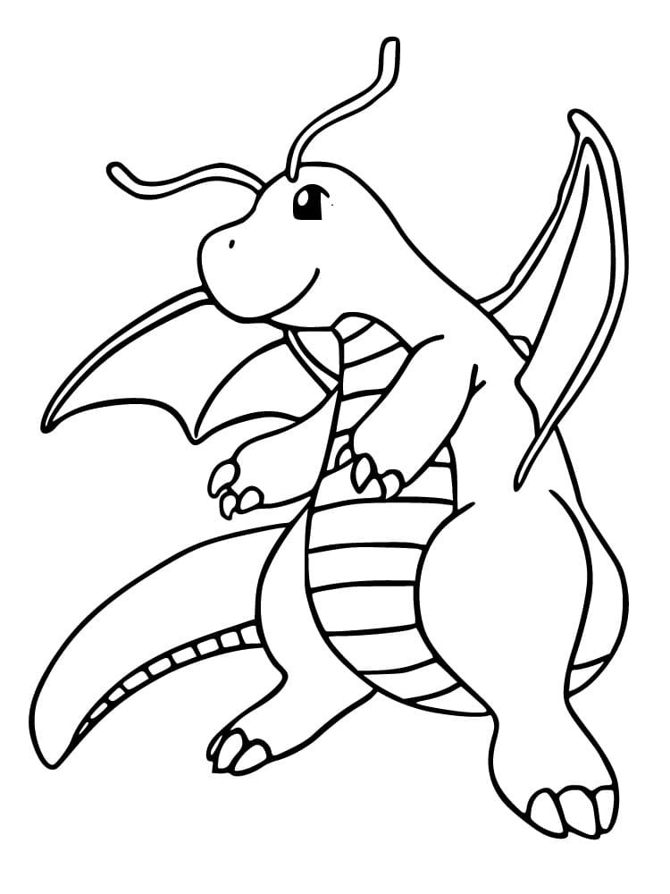 Free printable Dragonite coloring page #181592 from Video Games collection