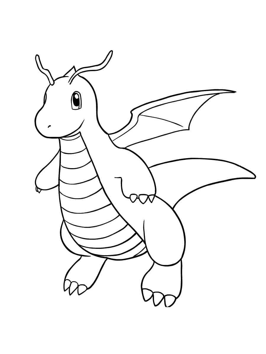 Free printable Dragonite coloring page #181599 from Video Games collection