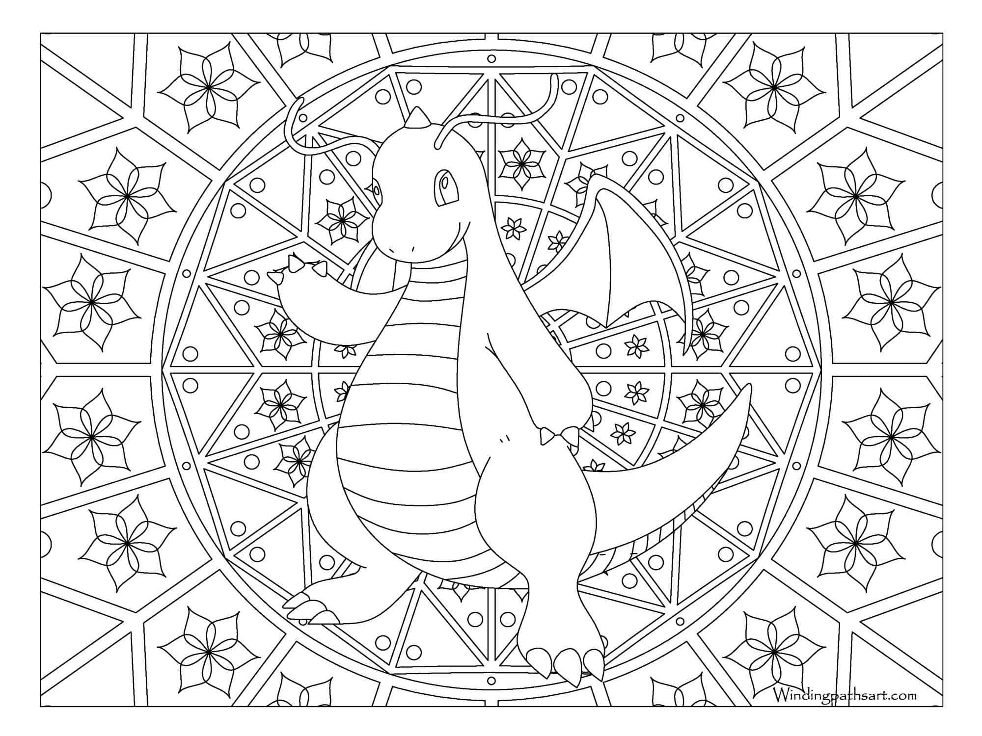 Free printable Dragonite coloring page #181600 from Video Games collection