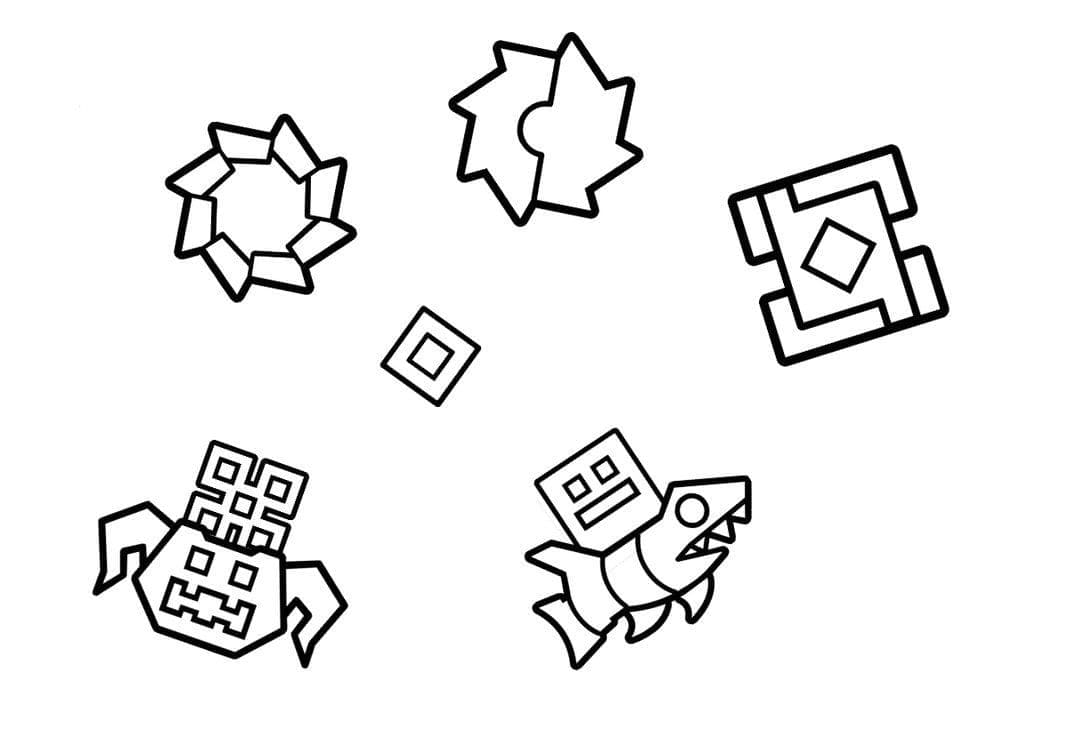 Free printable Geometry Dash coloring page #221093 from Video Games collection
