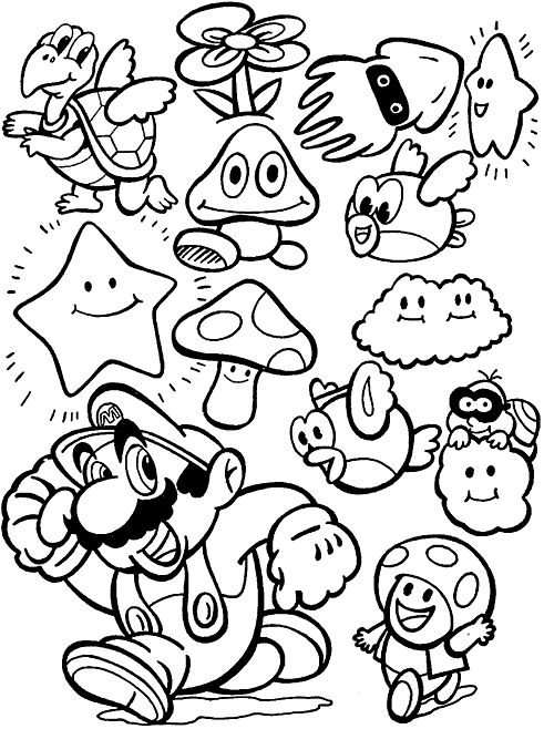 Coloring page: Mario Bros (Video Games) #112467 - Free Printable Coloring Pages