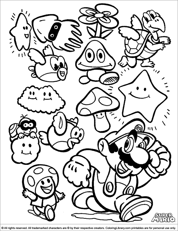 Mario Bros 112476 Video Games Printable Coloring Pages