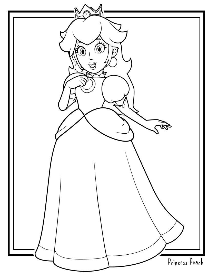 free printable coloring pages princess peach