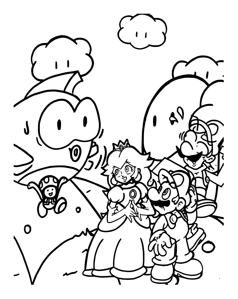 Coloring page: Mario Bros (Video Games) #112599 - Free Printable Coloring Pages