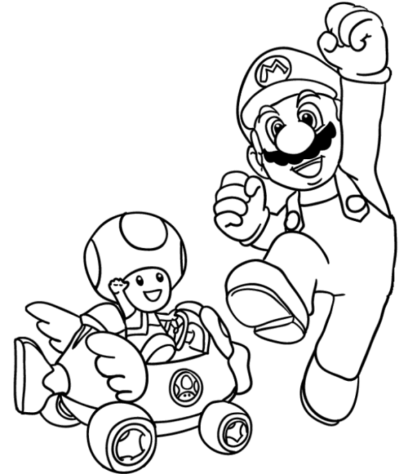 Drawing Mario Kart #154459 (Video Games) – Printable coloring pages