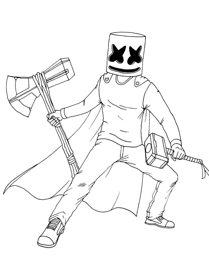 Free printable Marshmello Fortnite coloring page #208254 from Video Games collection