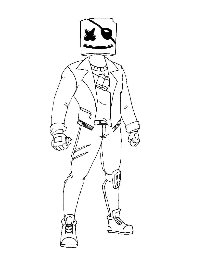 Free printable Marshmello Fortnite coloring page #208256 from Video Games collection Free printable Marshmello Fortnite coloring page #208256 from Video Games collection