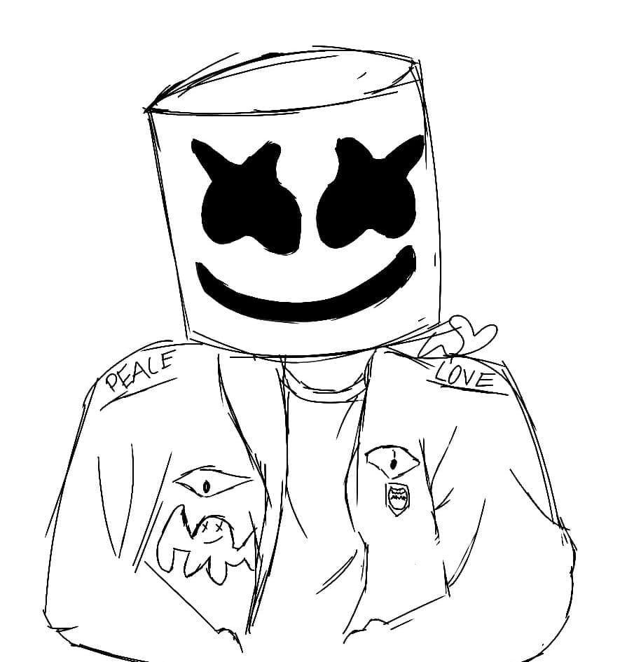 Free printable Marshmello Fortnite coloring page #208265 from Video Games collection