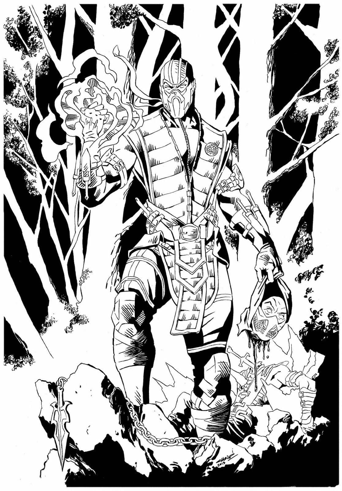 Free printable Mortal Kombat coloring page #207885 from Video Games collection