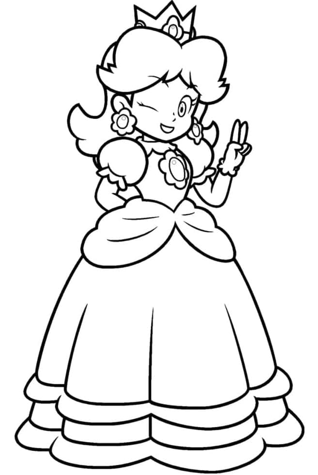 Coloring page: Princess Daisy (Video Games) #219039 - Free Printable Coloring Pages