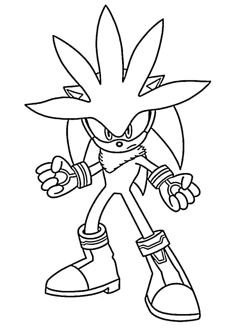Free printable Silver Sonic coloring page #221560 from Video Games collection