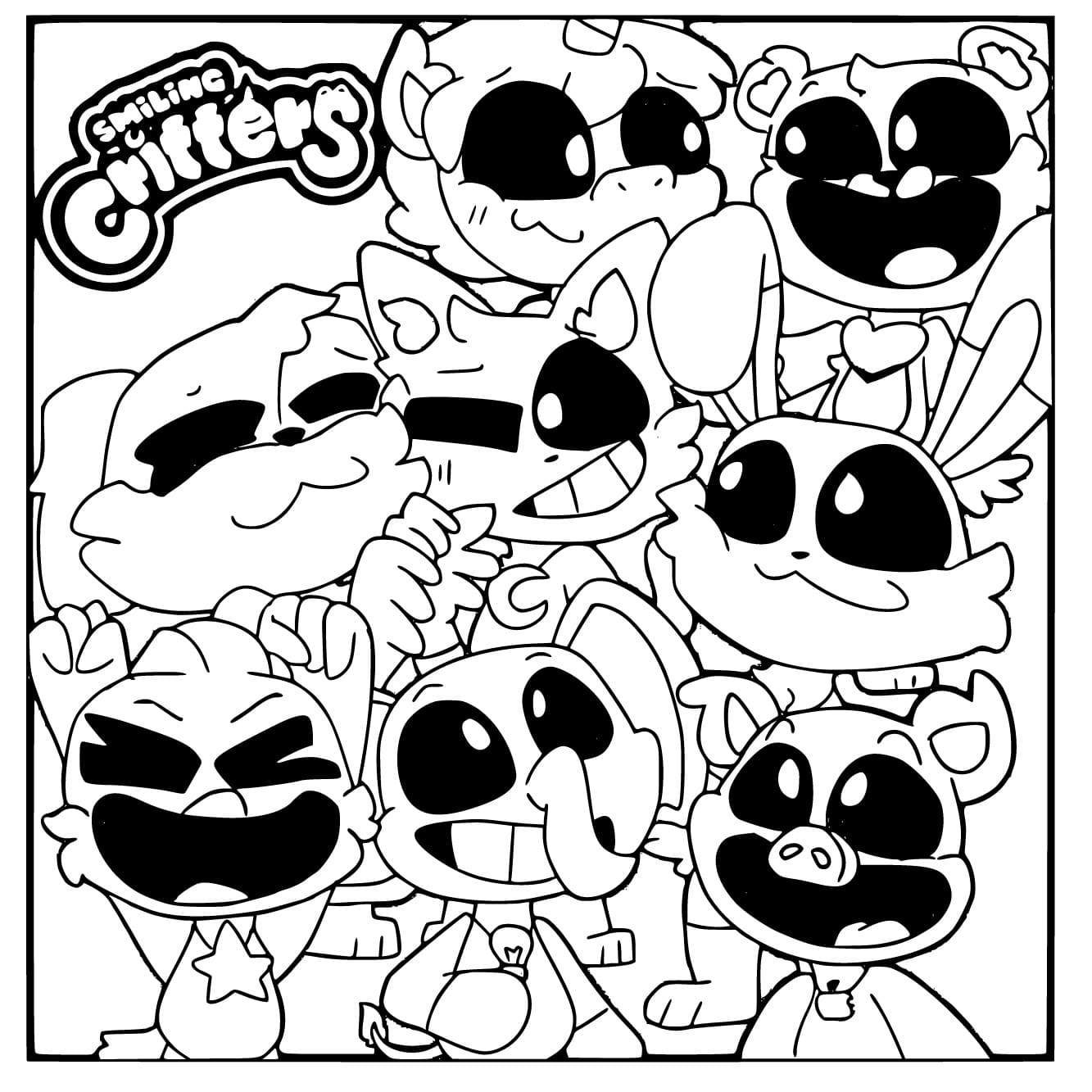 Free printable Smiling Critters coloring page #213192 from Video Games collection