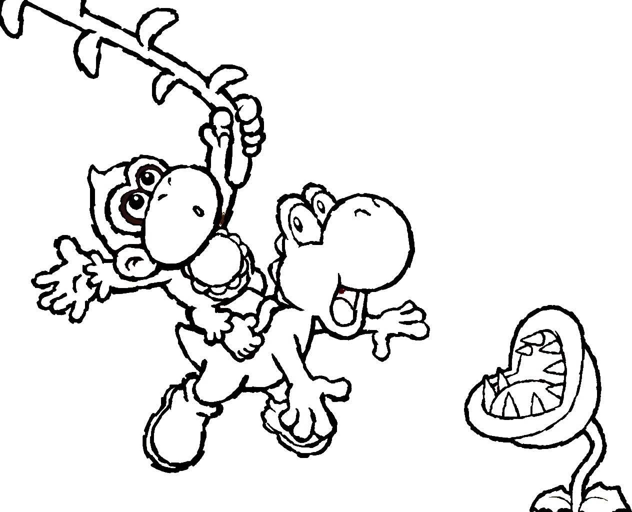 Drawing Yoshi 20 Video Games – Printable coloring pages