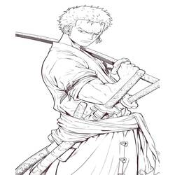 Roronoa Zoro (Anime and Manga) coloring page #218179 to print and color