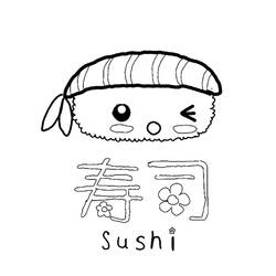 Sushi - Free printable coloring pages