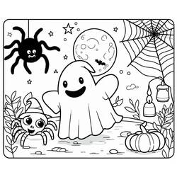 Halloween Ghost - Free printable coloring pages
