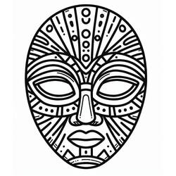 African Mask (Objects) coloring page #219164 to print and color