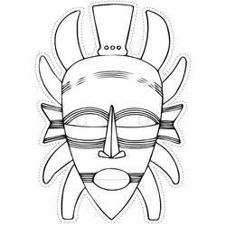 African Mask (Objects) coloring page #219172 to print and color