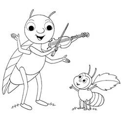 La Cigarra y la Hormiga - Dibujos para colorear gratis