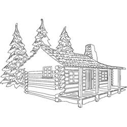 Cabaña - Dibujos para colorear gratis