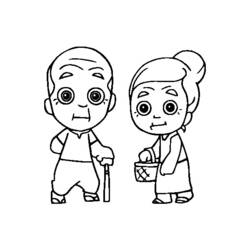 Abuelos - Dibujos para colorear gratis
