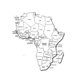 Mapa de África - Dibujos para colorear gratis