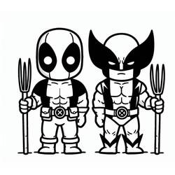 Deadpool y Wolverine - Dibujos para colorear gratis