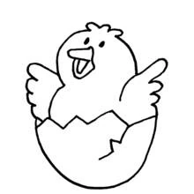 ひよこ (動物)ぬりえ #20189 印刷して色を塗る