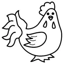 鶏 (動物)ぬりえ #17247 印刷して色を塗る