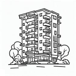 アパート - 無料の印刷用ぬりえ