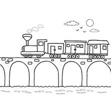 橋 (建物と建築)ぬりえ #62885 印刷して色を塗る