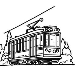 路面電車 (交通)ぬりえ #210532 印刷して色を塗る