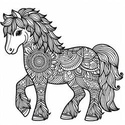 Mandalas de Cavalos - Desenhos para colorir gratuitos