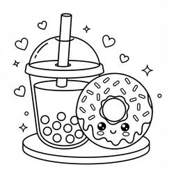 Bubble Tea - Бесплатные раскраски для печати
