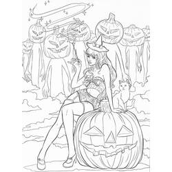 Adult Halloween (Adult Coloring) coloring page #200262 to print and color
