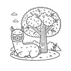 Coloring page: Alpaca (Animals) #217289 - Free Printable Coloring Pages