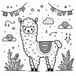 Coloring page: Alpaca (Animals) #217308 - Free Printable Coloring Pages