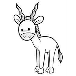 Coloring page: Antelope (Animals) #22616 - Printable coloring pages