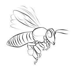 Coloring page: Bee (Animals) #126 - Printable Coloring Pages